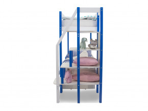Двухъярусная кровать Svogen с ящиками и бортиком сине-белый в Копейске - kopejsk.magazinmebel.ru | фото - изображение 3