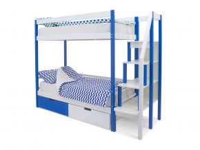 Двухъярусная кровать Svogen с ящиками сине-белый в Копейске - kopejsk.magazinmebel.ru | фото