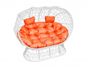 Кокон Лежебока на подставке с ротангом оранжевая подушка в Копейске - kopejsk.magazinmebel.ru | фото