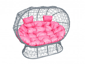 Кокон Лежебока на подставке с ротангом розовая подушка в Копейске - kopejsk.magazinmebel.ru | фото