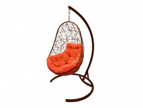 Кокон Овал с ротангом оранжевая подушка в Копейске - kopejsk.magazinmebel.ru | фото
