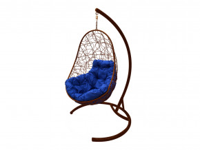 Кокон Овал с ротангом синяя подушка в Копейске - kopejsk.magazinmebel.ru | фото - изображение 1