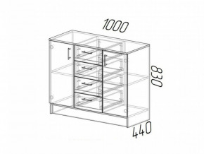 Комод К1000-2Д ЛДСП венге-лоредо в Копейске - kopejsk.magazinmebel.ru | фото - изображение 2