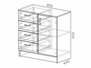 Комод К800-1Д ЛДСП белый в Копейске - kopejsk.magazinmebel.ru | фото - изображение 2