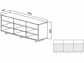 Комодино Moderno-1800 В-2 Ф4 в Копейске - kopejsk.magazinmebel.ru | фото - изображение 4