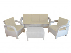 Комплект уличной мебели Yalta Premium Terrace Triple Set белый в Копейске - kopejsk.magazinmebel.ru | фото