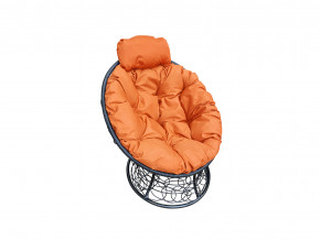 Кресло Папасан мини с ротангом оранжевая подушка в Копейске - kopejsk.magazinmebel.ru | фото