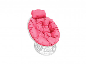 Кресло Папасан мини с ротангом розовая подушка в Копейске - kopejsk.magazinmebel.ru | фото - изображение 1