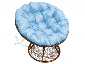 Кресло Папасан пружинка с ротангом голубая подушка в Копейске - kopejsk.magazinmebel.ru | фото