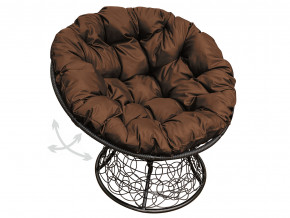 Кресло Папасан пружинка с ротангом коричневая подушка в Копейске - kopejsk.magazinmebel.ru | фото