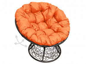 Кресло Папасан пружинка с ротангом оранжевая подушка в Копейске - kopejsk.magazinmebel.ru | фото