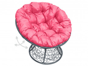 Кресло Папасан пружинка с ротангом розовая подушка в Копейске - kopejsk.magazinmebel.ru | фото - изображение 1