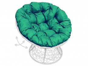 Кресло Папасан пружинка с ротангом зелёная подушка в Копейске - kopejsk.magazinmebel.ru | фото - изображение 1