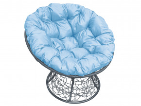 Кресло Папасан с ротангом голубая подушка в Копейске - kopejsk.magazinmebel.ru | фото - изображение 1