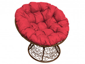 Кресло Папасан с ротангом красная подушка в Копейске - kopejsk.magazinmebel.ru | фото - изображение 1