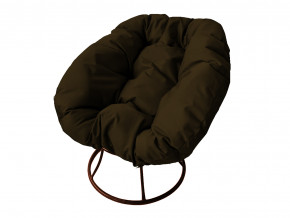 Кресло Пончик без ротанга коричневая подушка в Копейске - kopejsk.magazinmebel.ru | фото
