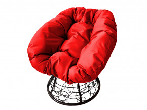 Кресло Пончик с ротангом красная подушка в Копейске - kopejsk.magazinmebel.ru | фото - изображение 1