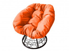 Кресло Пончик с ротангом оранжевая подушка в Копейске - kopejsk.magazinmebel.ru | фото