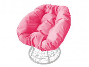 Кресло Пончик с ротангом розовая подушка в Копейске - kopejsk.magazinmebel.ru | фото
