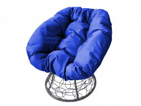 Кресло Пончик с ротангом синяя подушка в Копейске - kopejsk.magazinmebel.ru | фото - изображение 1