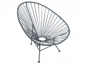 Кресло Ракушка с ротангом серый в Копейске - kopejsk.magazinmebel.ru | фото