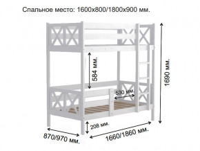 Кровать 2-х ярусная Аист-2 Классика белый 1600х800 мм в Копейске - kopejsk.magazinmebel.ru | фото - изображение 2