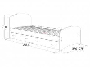 Кровать-6 одинарная с 2-мя ящиками 800*2000 млечный дуб в Копейске - kopejsk.magazinmebel.ru | фото - изображение 2