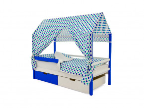 Кровать-домик Svogen с ящиками и бортиком сине-белый в Копейске - kopejsk.magazinmebel.ru | фото - изображение 5
