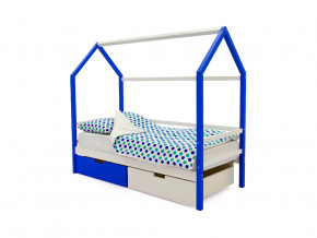 Кровать-домик Svogen с ящиками сине-белый в Копейске - kopejsk.magazinmebel.ru | фото