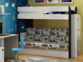 Кровать двухъярусная Карамель 75 венге ткань биг бен в Копейске - kopejsk.magazinmebel.ru | фото