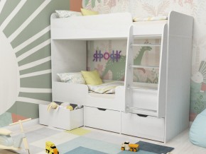 Кровать двухъярусная Малыш двойняшка белый в Копейске - kopejsk.magazinmebel.ru | фото