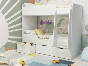 Кровать двухъярусная Малыш двойняшка белый феритейл в Копейске - kopejsk.magazinmebel.ru | фото
