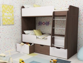 Кровать двухъярусная Малыш двойняшка бодега-белый в Копейске - kopejsk.magazinmebel.ru | фото