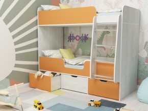 Кровать двухъярусная Малыш двойняшка винтерберг-оранжевый в Копейске - kopejsk.magazinmebel.ru | фото