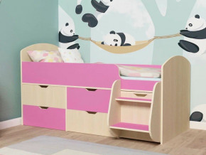 Кровать Малыш-7 Дуб-Розовый в Копейске - kopejsk.magazinmebel.ru | фото