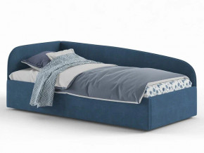 Кровать мягкая Денди на латах рогожка синяя в Копейске - kopejsk.magazinmebel.ru | фото