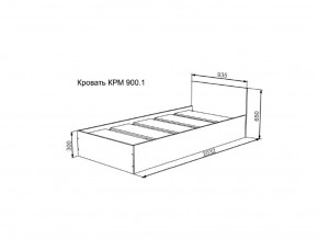 Кровать Мори КРМ 900.1 графит в Копейске - kopejsk.magazinmebel.ru | фото - изображение 2