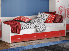 Кровать с ящиками Вега Алфавит Красный в Копейске - kopejsk.magazinmebel.ru | фото