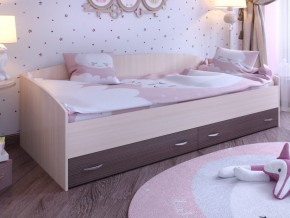 Кровать с выкатными ящиками Дуб молочный-Бодего в Копейске - kopejsk.magazinmebel.ru | фото