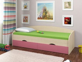 Кровать Соня 2 дуб молочный-розовый в Копейске - kopejsk.magazinmebel.ru | фото
