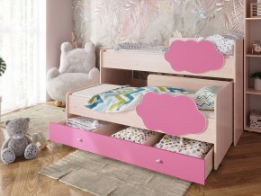 Кровать Соник с ящиком млечный дуб-розовый в Копейске - kopejsk.magazinmebel.ru | фото