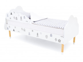 Кровать Stumpa Облако с бортиком рисунок Домики в Копейске - kopejsk.magazinmebel.ru | фото