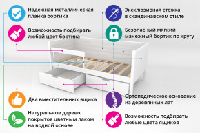 Кровать-тахта Svogen мягкая с ящиками и бортиком с фото белый/барашки в Копейске - kopejsk.magazinmebel.ru | фото - изображение 2