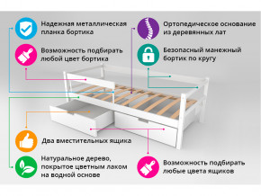 Кровать-тахта Svogen с ящиками и бортиком бежевый-белый в Копейске - kopejsk.magazinmebel.ru | фото - изображение 4