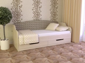 Кровать Юниор Тип 2 Микровелюр-плетенка светлая 800х1600 в Копейске - kopejsk.magazinmebel.ru | фото - изображение 1
