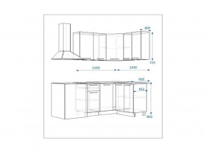 Кухонный гарнитур 14 Грецкий орех 1400*1200 правый в Копейске - kopejsk.magazinmebel.ru | фото - изображение 2