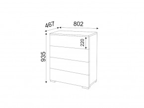 М05 (ручка брусок) Комод (4 ящика) в Копейске - kopejsk.magazinmebel.ru | фото