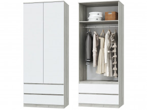 Шкаф для одежды 2х дверный с ящиками Лори дуб серый, белый в Копейске - kopejsk.magazinmebel.ru | фото