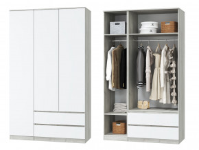 Шкаф для одежды трехдверный Лори дуб серый, белый в Копейске - kopejsk.magazinmebel.ru | фото