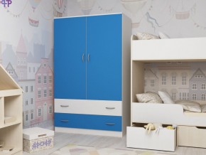 Шкаф двухстворчатый белый-голубой в Копейске - kopejsk.magazinmebel.ru | фото